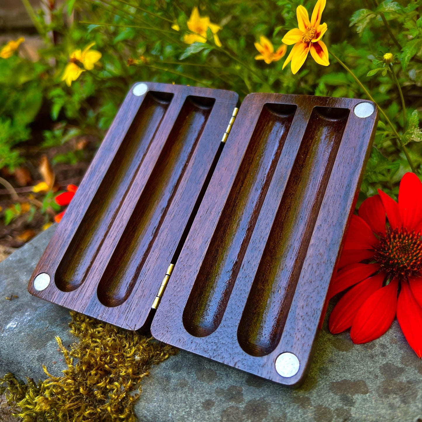 Wildflower Walnut Stash Case