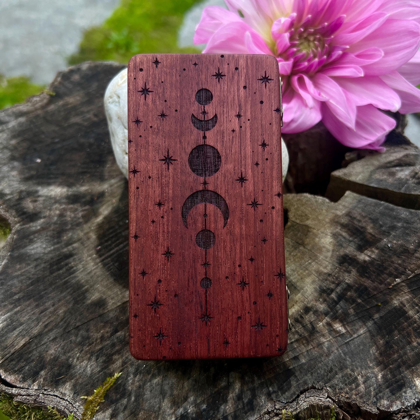 Moon Phase Purpleheart Stash Case
