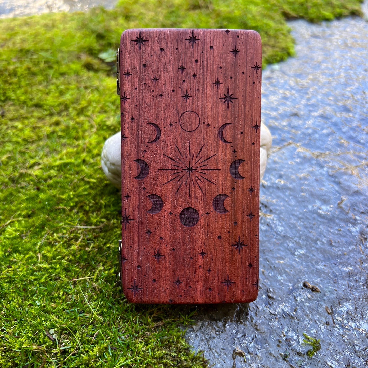 Moon Phase Purpleheart Stash Case