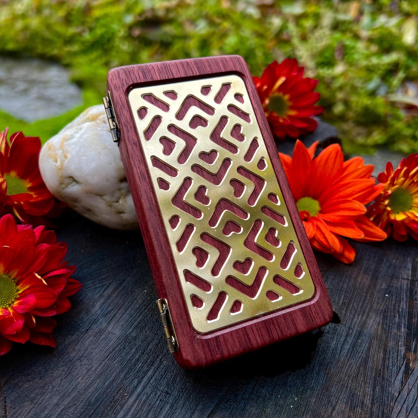 Brass and Purpleheart Stash Case