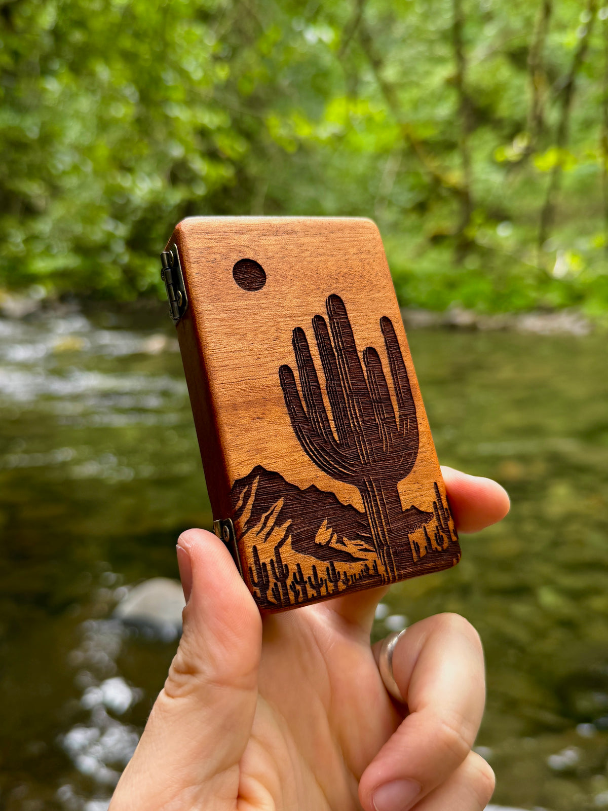 Western Sapele Wood Stash Case