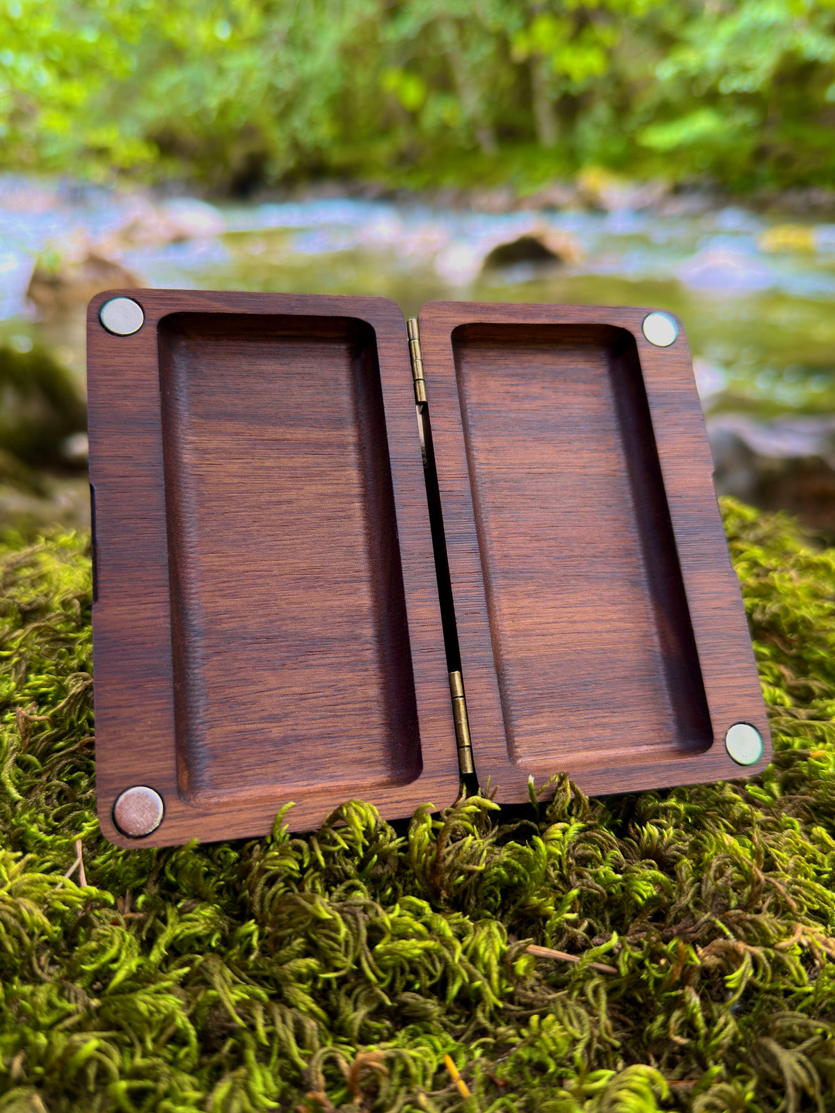 Wavy Walnut Wood Stash Case