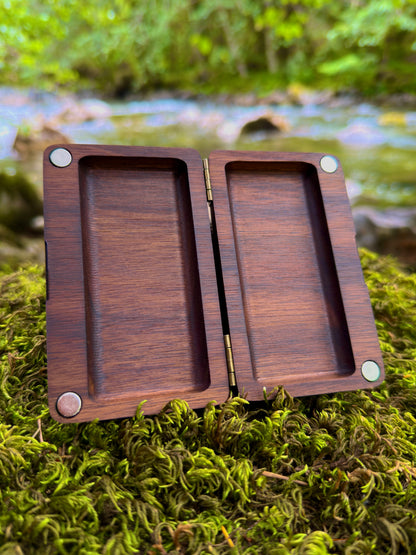 Wavy Walnut Wood Stash Case