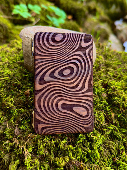 Wavy Walnut Wood Stash Case