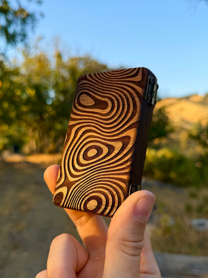 Wavy Walnut Wood Stash Case
