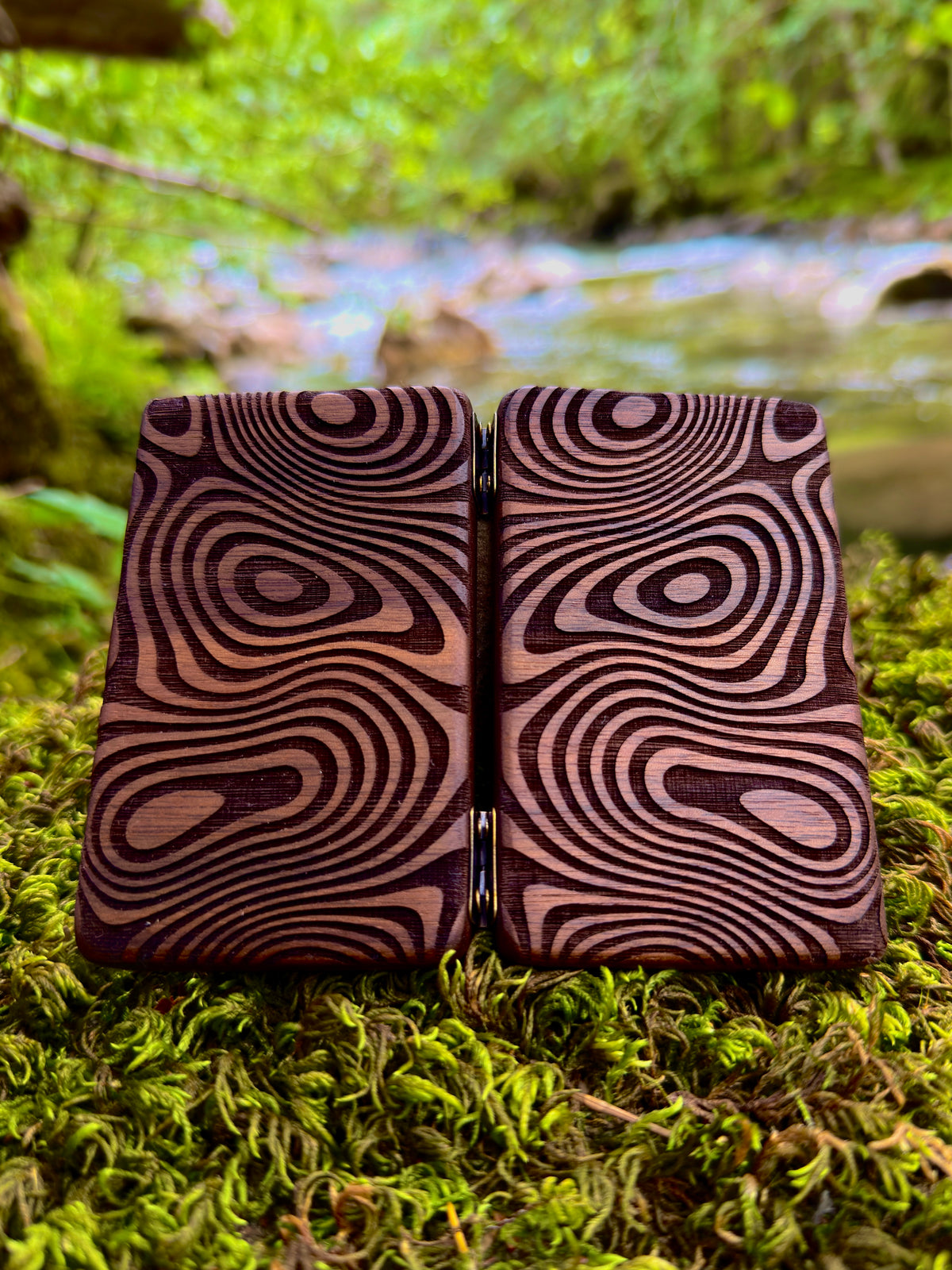 Wavy Walnut Wood Stash Case