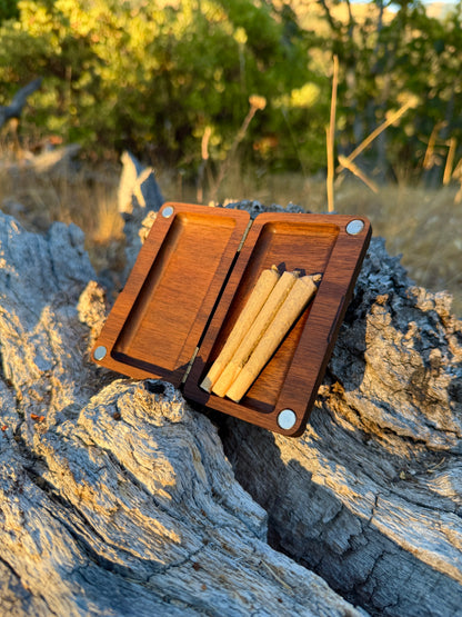 Wavy Walnut Wood Stash Case