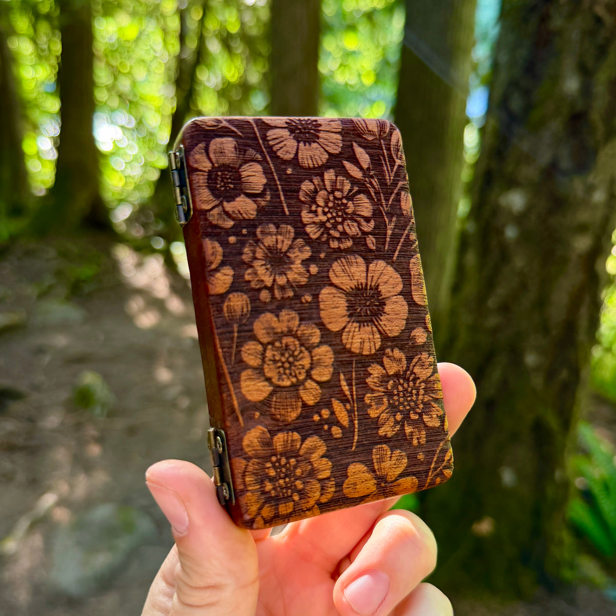 Wildflower Sapele Wood Stash Case