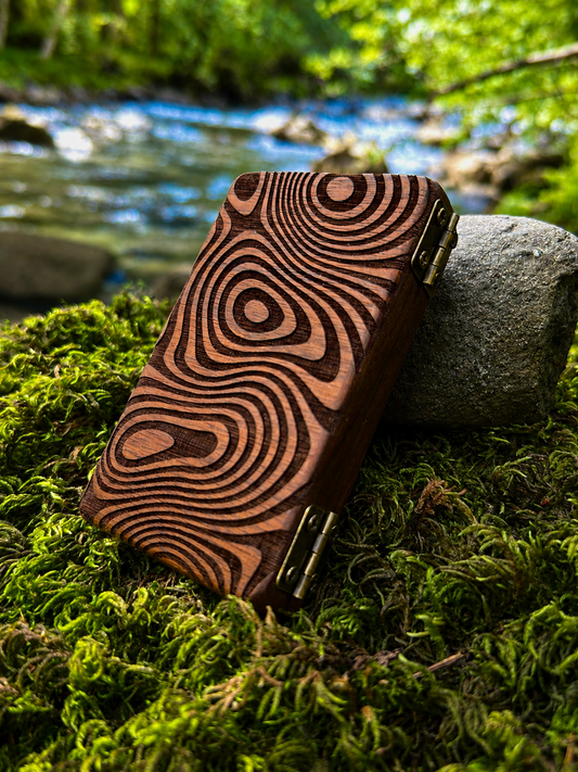 Wavy Walnut Wood Stash Case