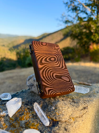 Wavy Walnut Wood Stash Case