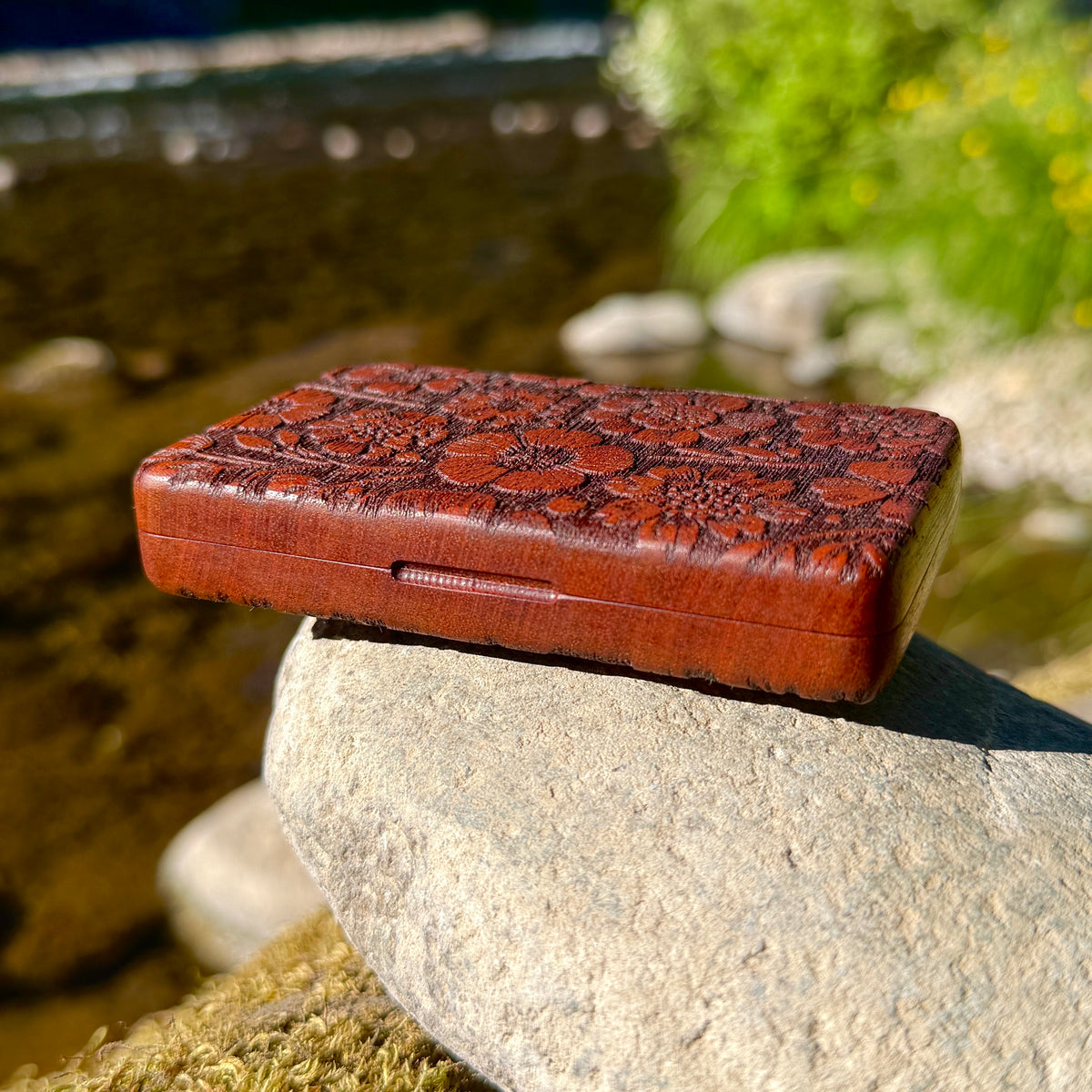 Wildflower Sapele Wood Stash Case