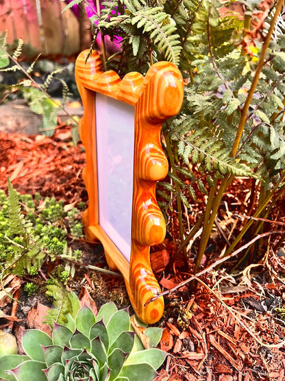 Groovy Hand Carved Wooden Frame