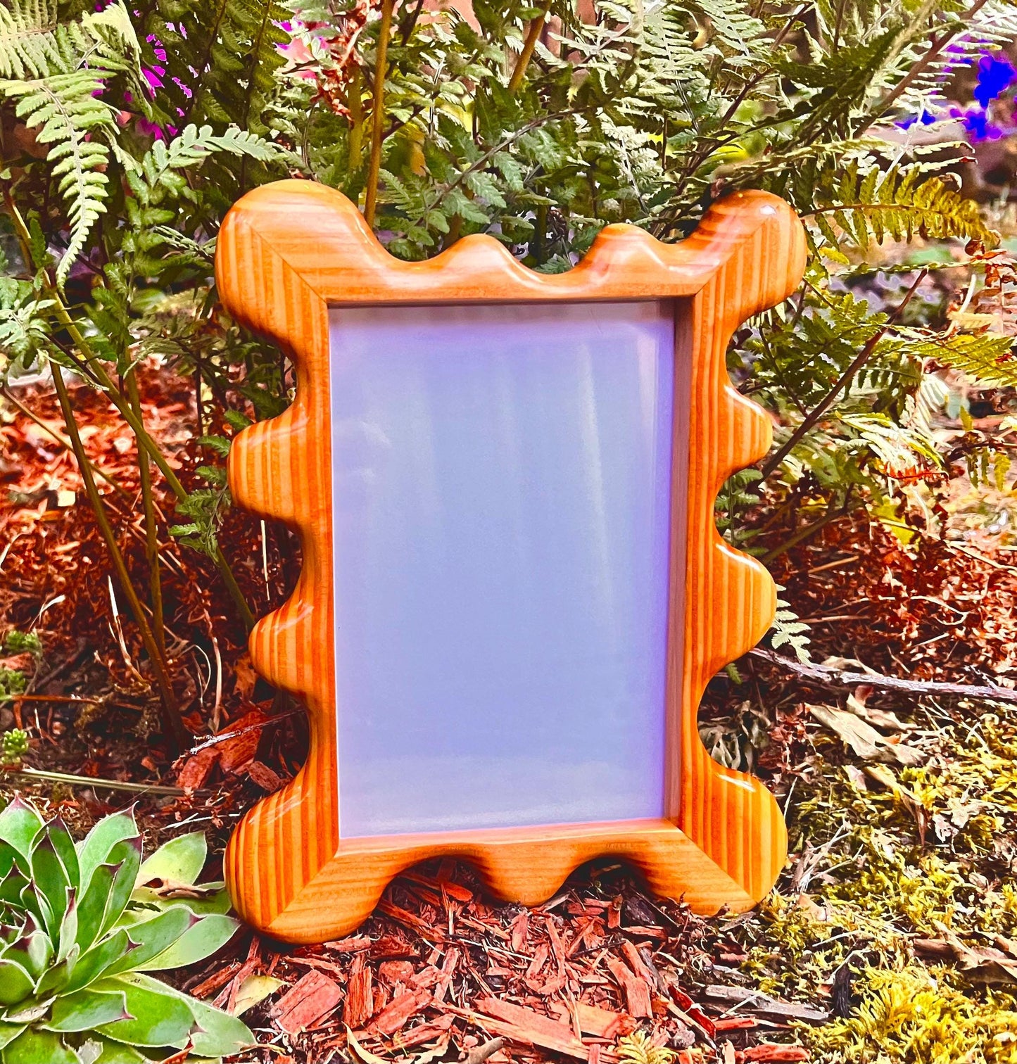 Groovy Hand Carved Wooden Frame