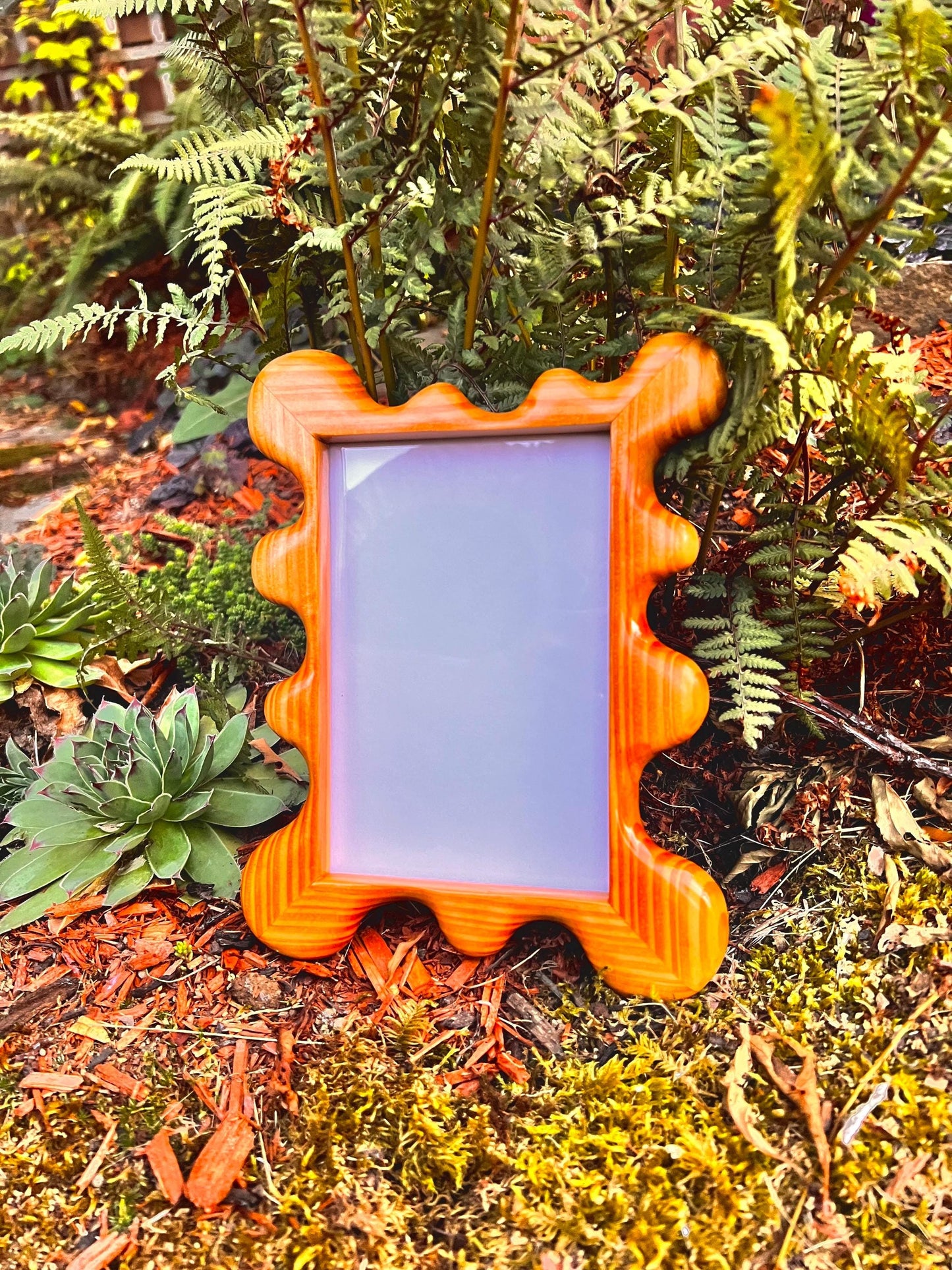 Groovy Hand Carved Wooden Frame
