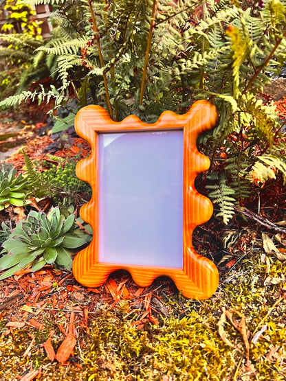 Groovy Hand Carved Wooden Frame