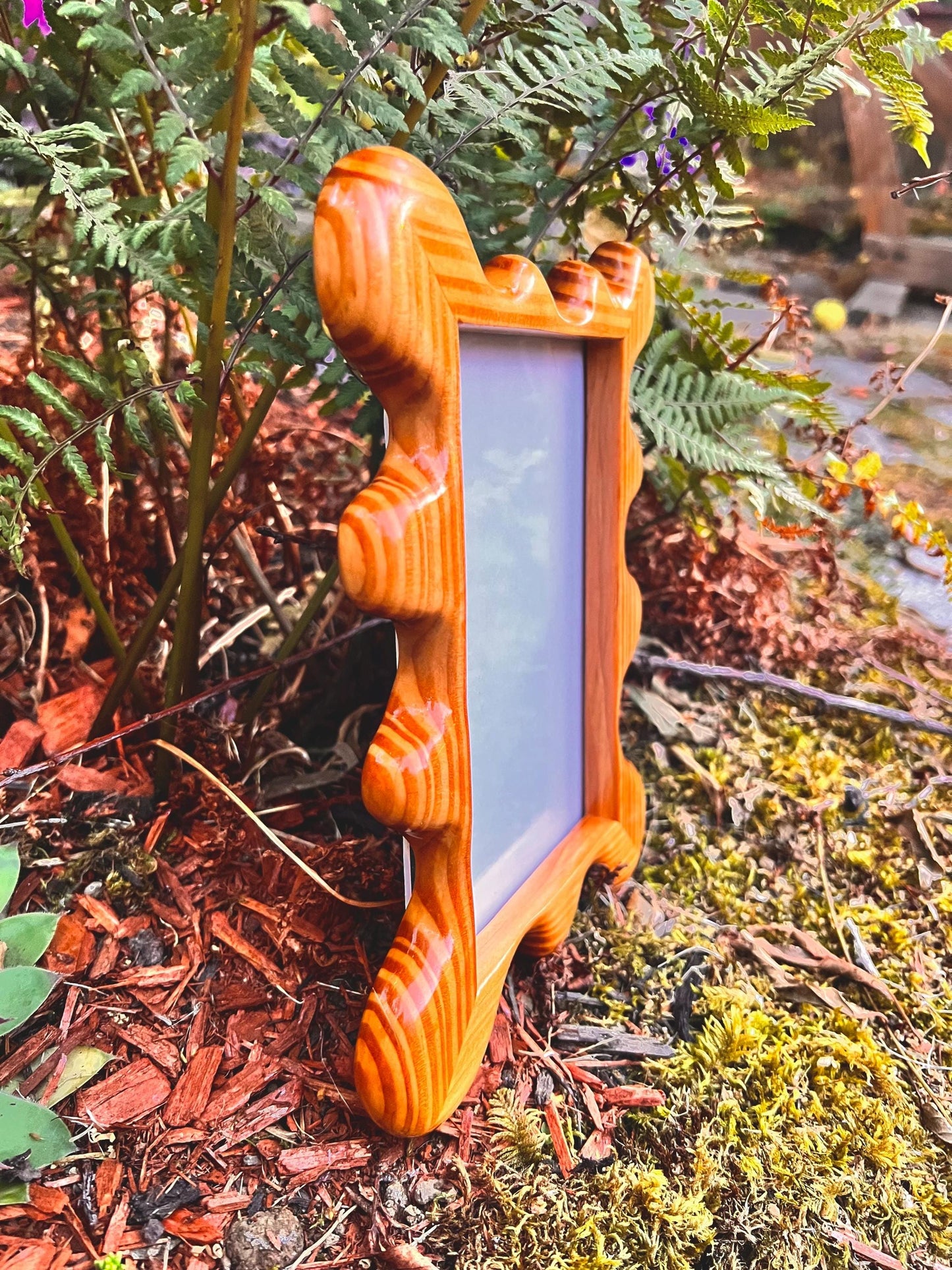 Groovy Hand Carved Wooden Frame