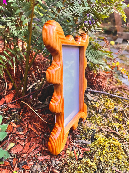 Groovy Hand Carved Wooden Frame