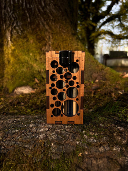 Wooden Stash Case with Glass Tubes