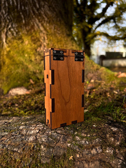 Wooden Stash Case with Glass Tubes