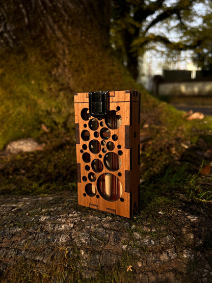Wooden Stash Case with Glass Tubes