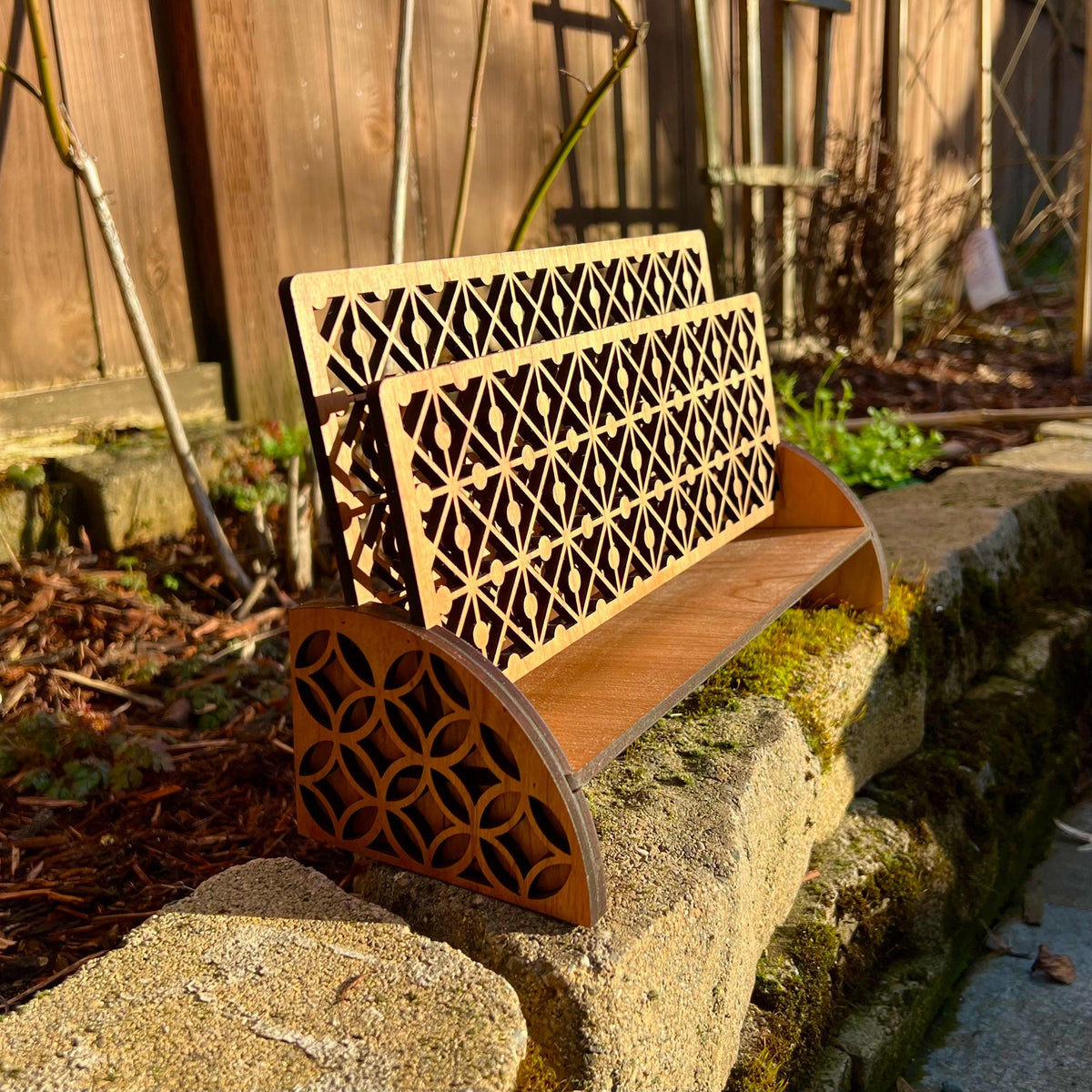 Wooden Desk Organizer: Laser-Cut Paper & Mail Holder