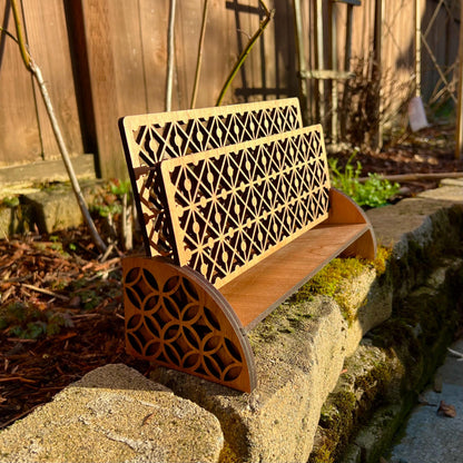 Wooden Desk Organizer: Laser-Cut Paper & Mail Holder