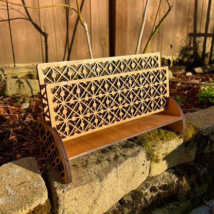 Wooden Desk Organizer: Laser-Cut Paper & Mail Holder