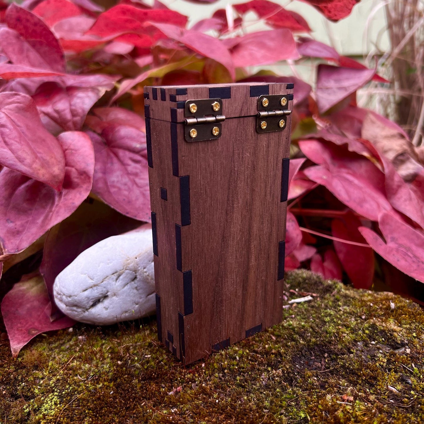 Wooden Stash Case with Glass Tubes