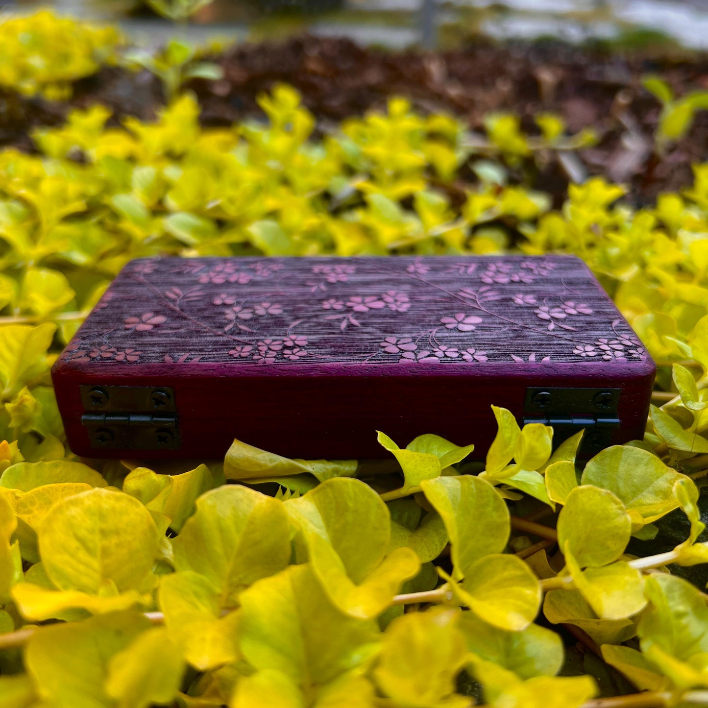 Floral Purpleheart Stash Case