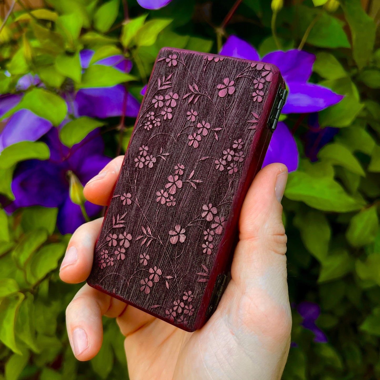Floral Purpleheart Stash Case