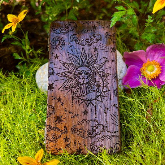 Celestial Walnut Stash Case