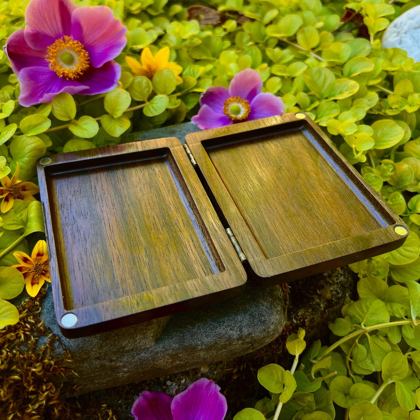 Floral Walnut Cigarette Case