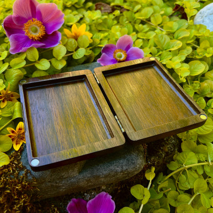 Floral Walnut Cigarette Case