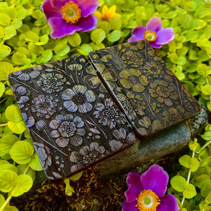 Floral Walnut Cigarette Case