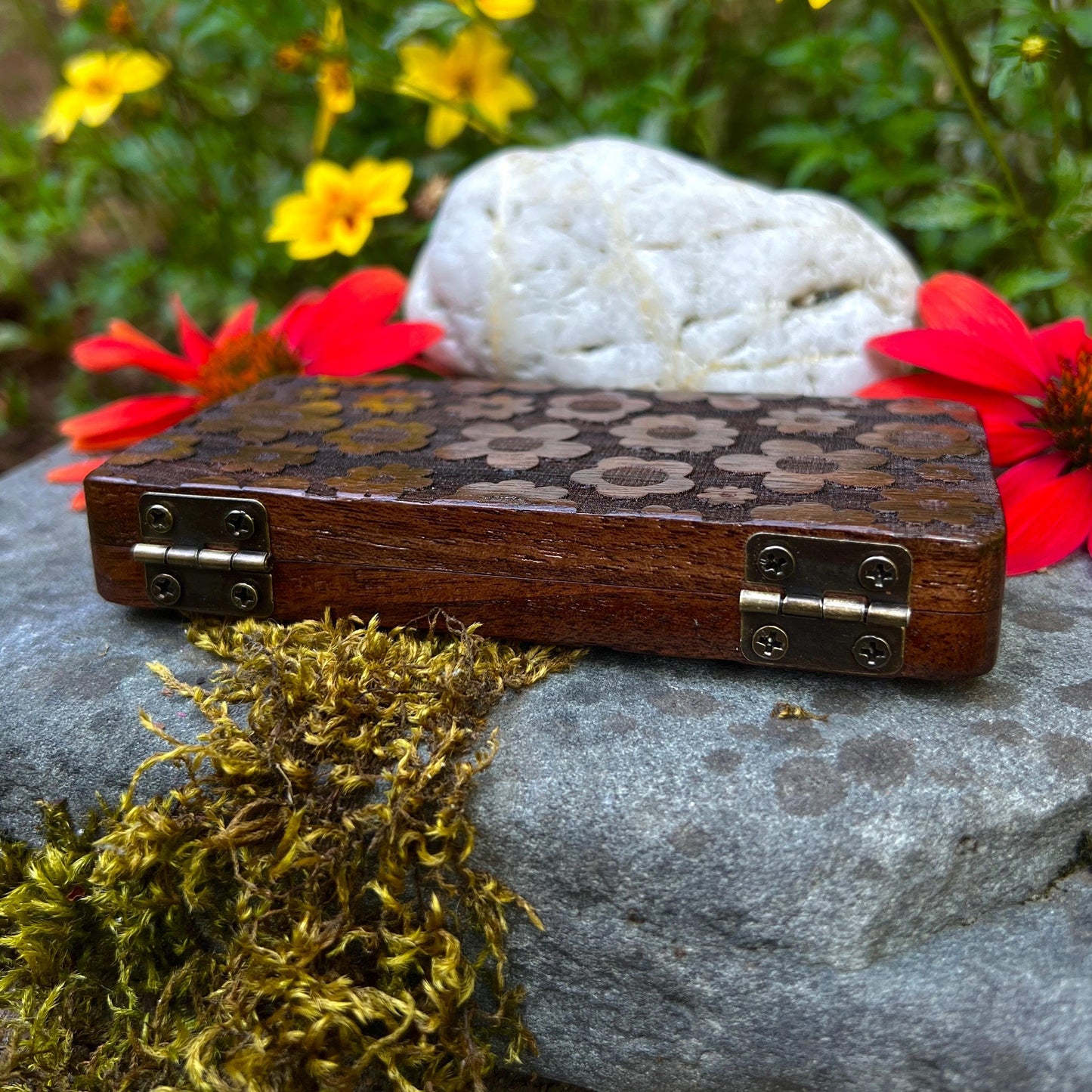 Wildflower Walnut Stash Case