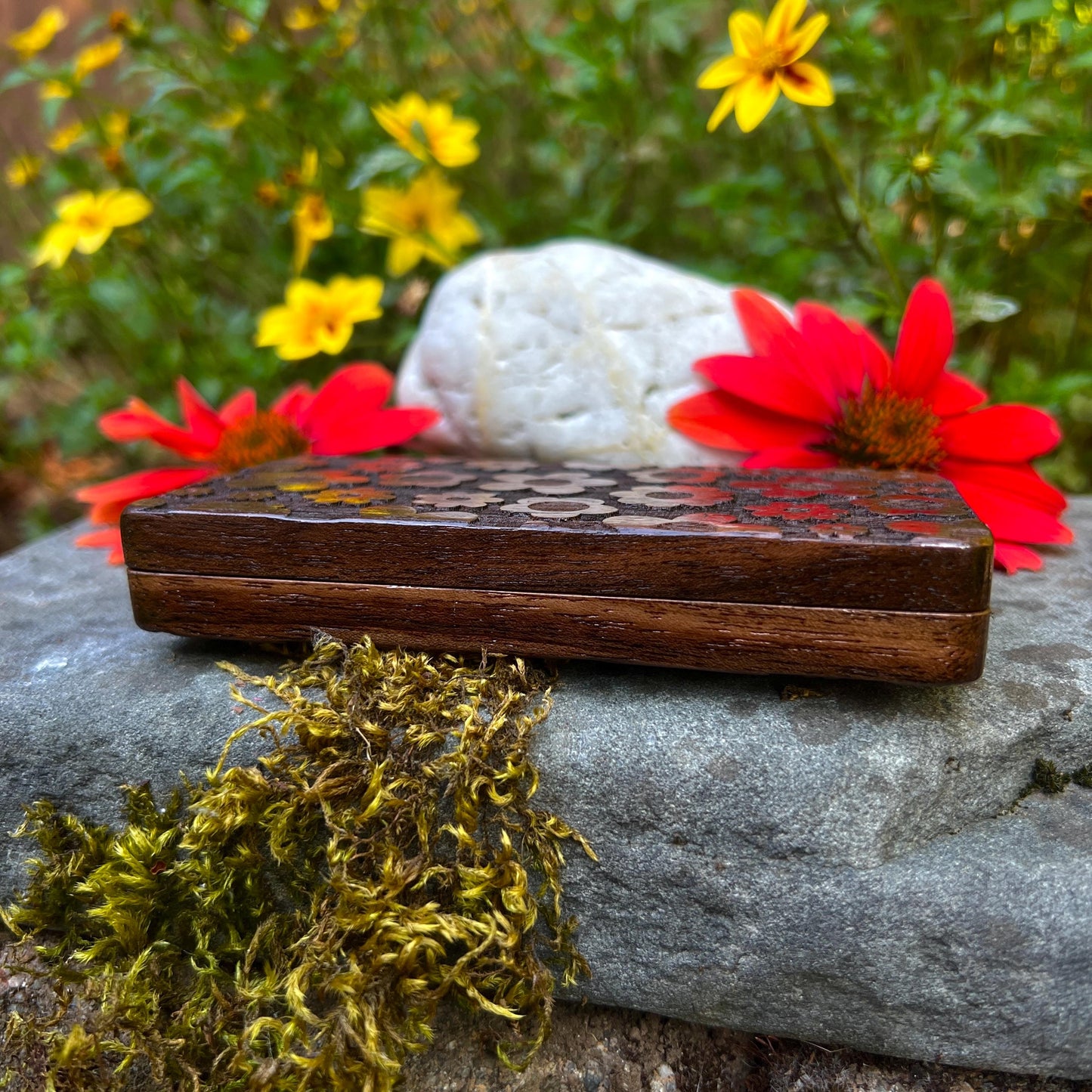 Wildflower Walnut Stash Case