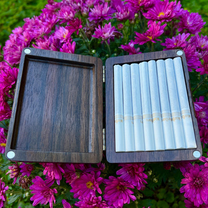 Floral Walnut Cigarette Case