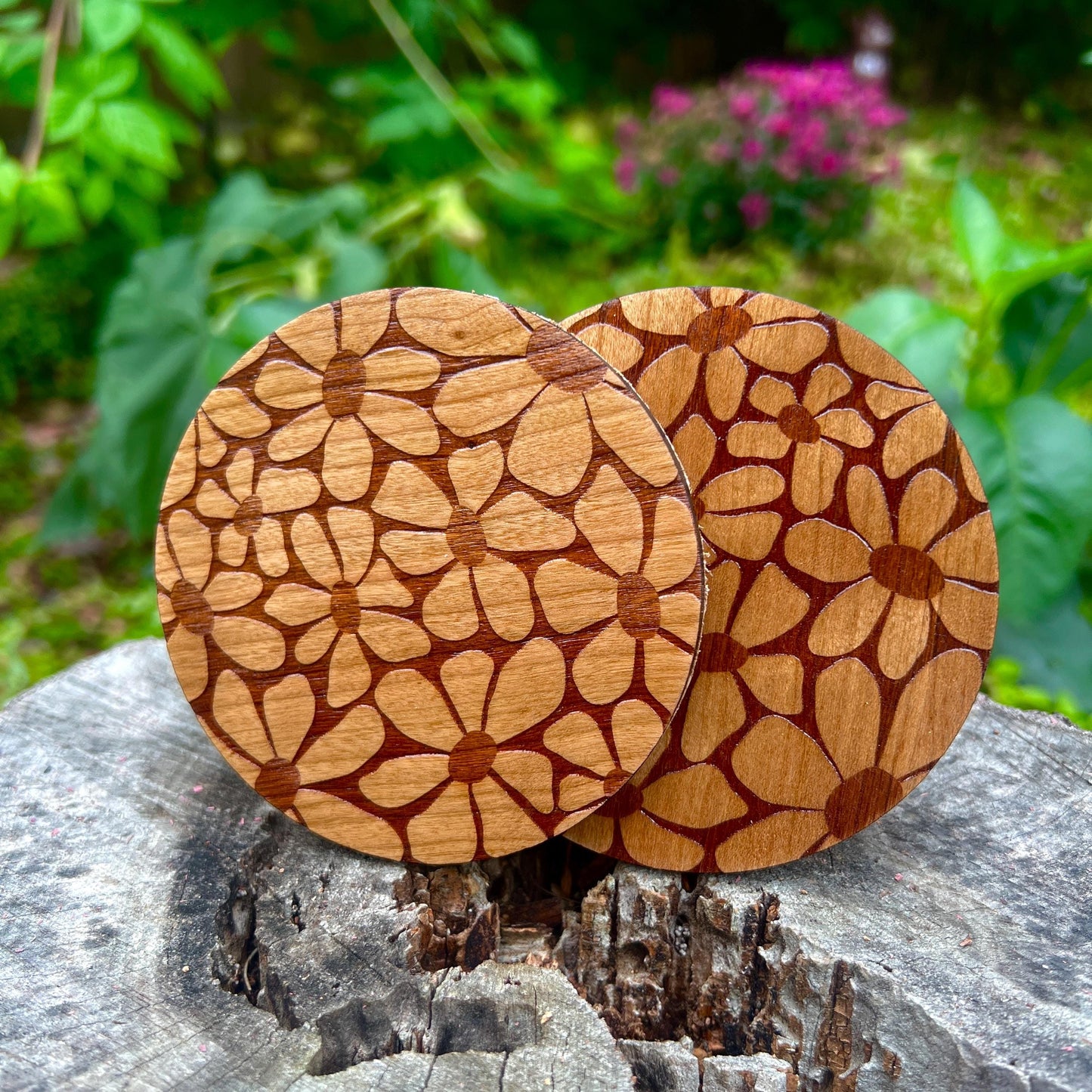 Groovy Floral Coasters - Set of 2