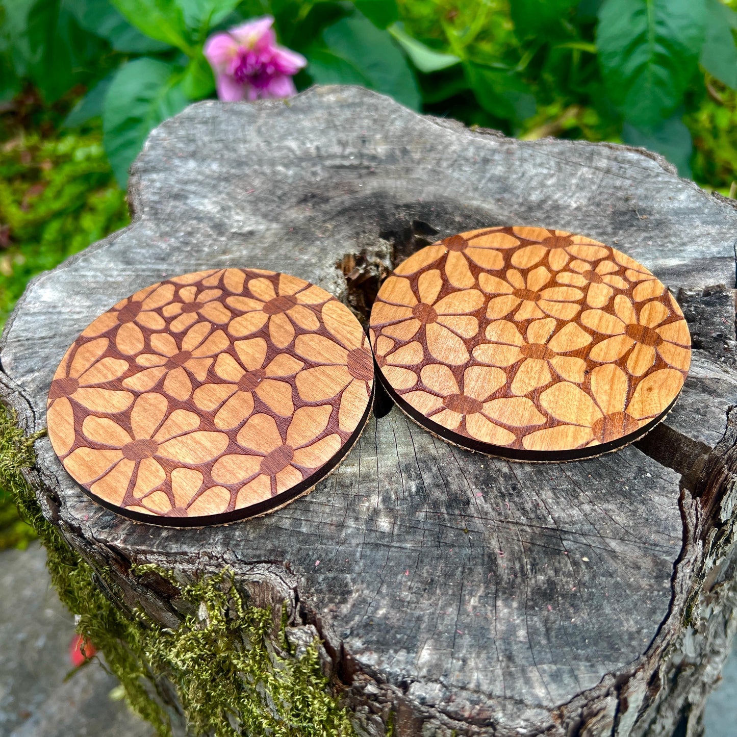 Groovy Floral Coasters - Set of 2
