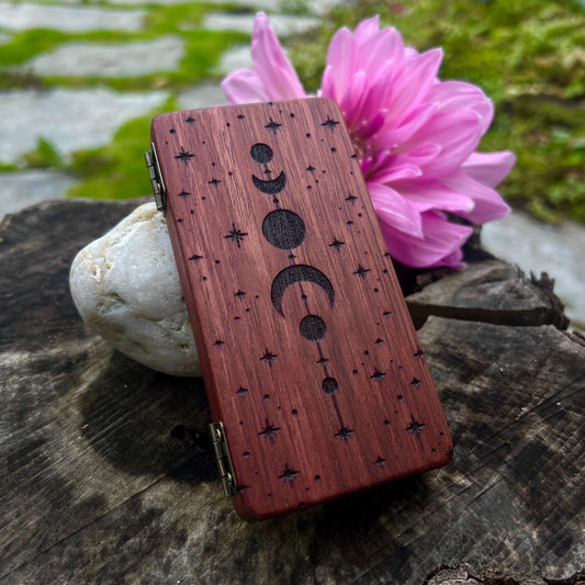 Moon Phase Purpleheart Stash Case