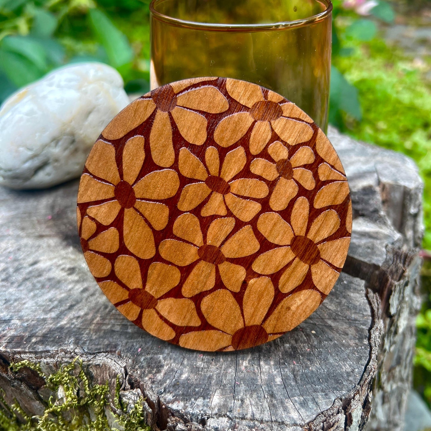 Groovy Floral Coasters - Set of 2