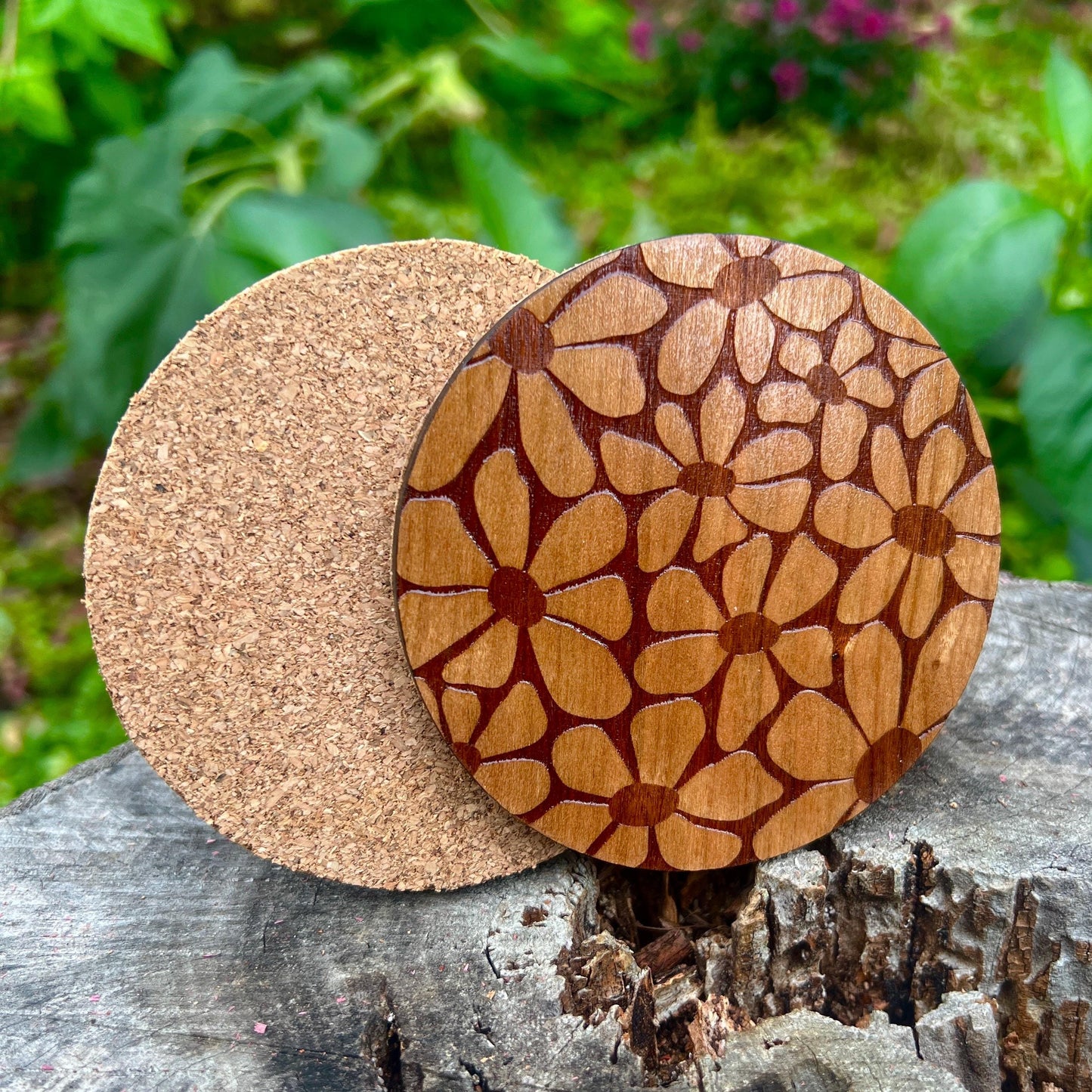 Groovy Floral Coasters - Set of 2