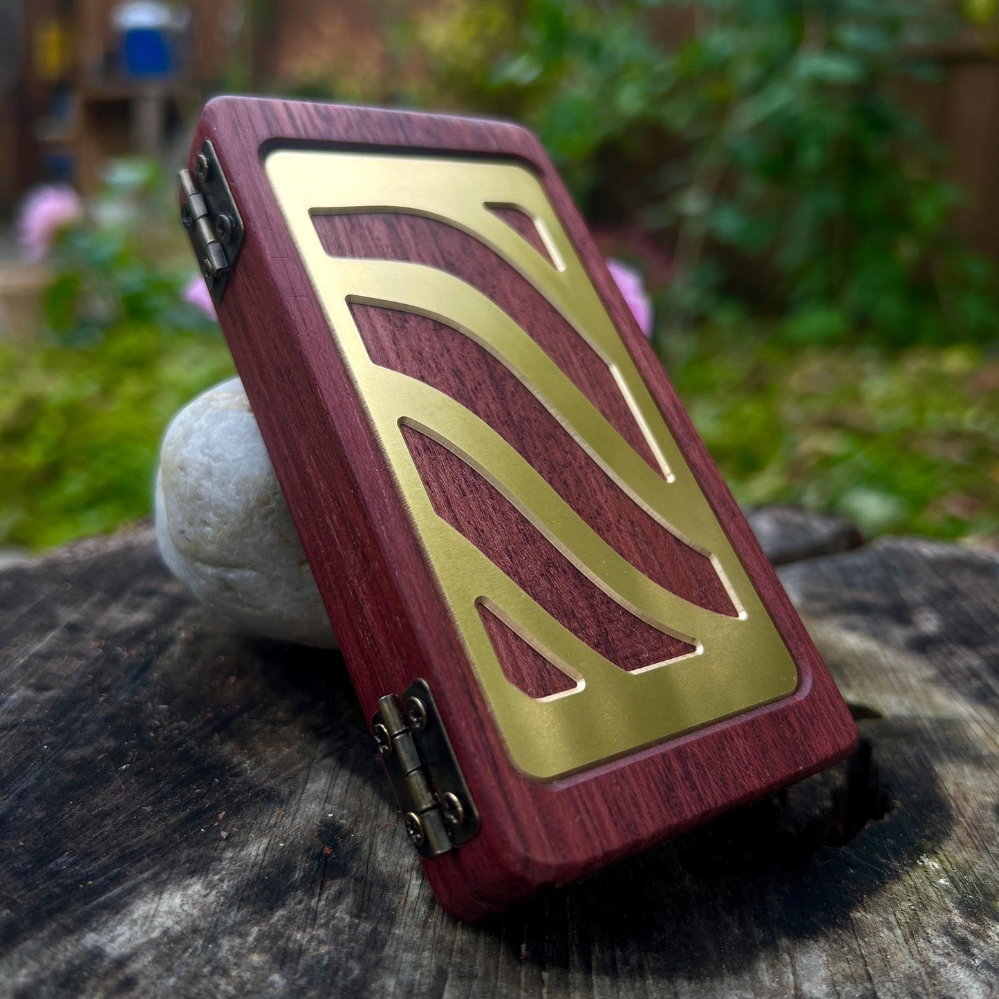 Brass and Purpleheart Stash Case