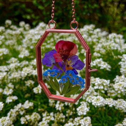 Small Rose Gold Glass Pressed Flower Frame