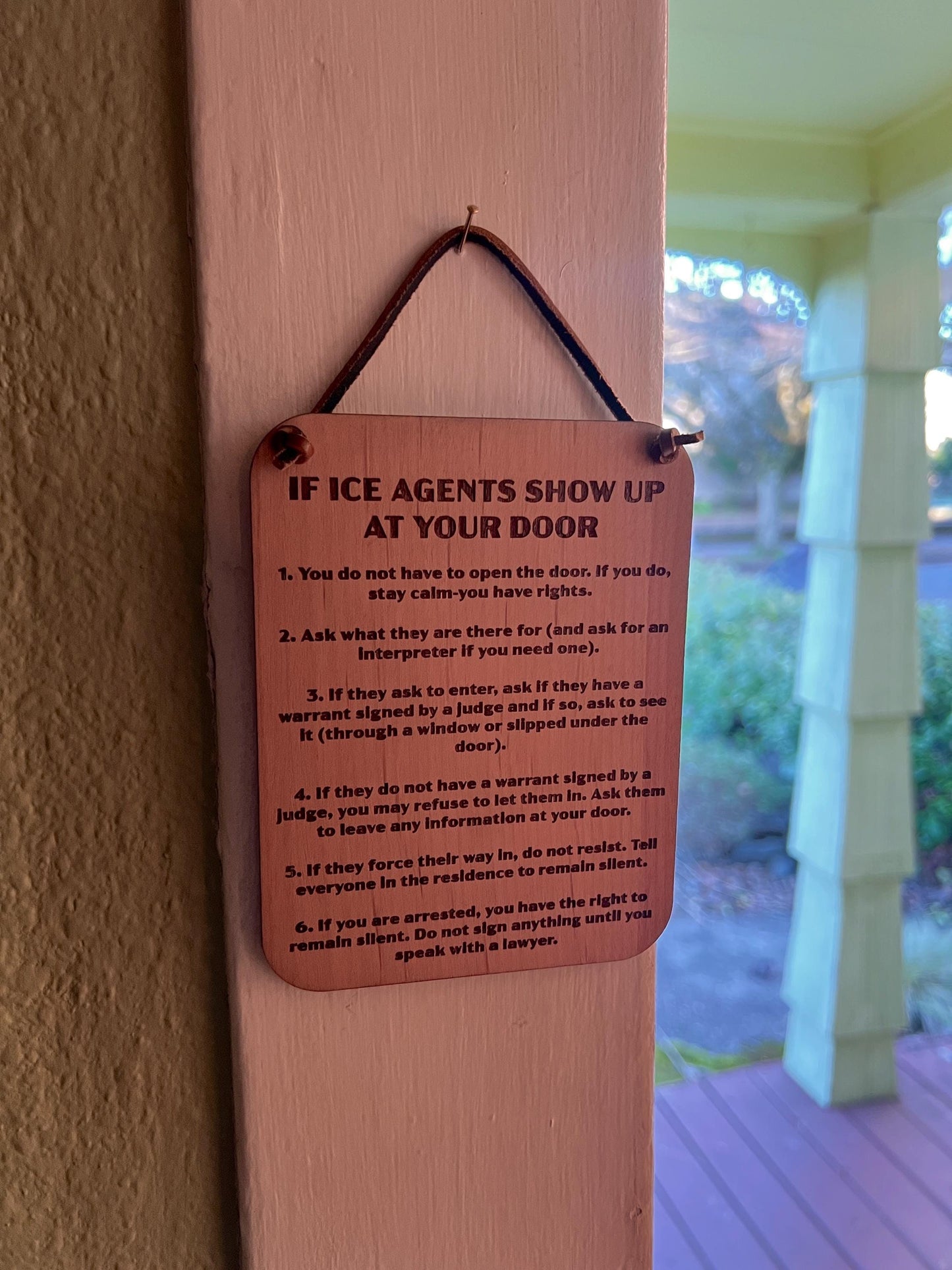 Know Your Rights Against ICE – Door & Entry Sign