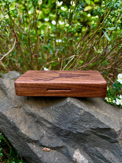 Elk Skull Black Walnut Stash Case With Smellproof Glass Tubes.