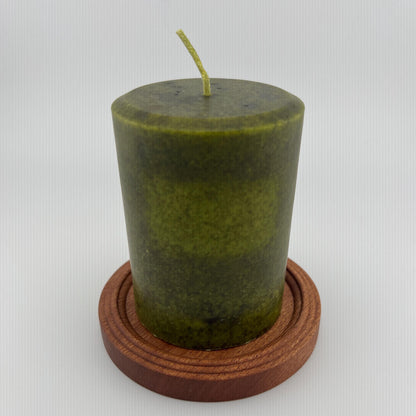 Sapele Wood Flat Candle Holder