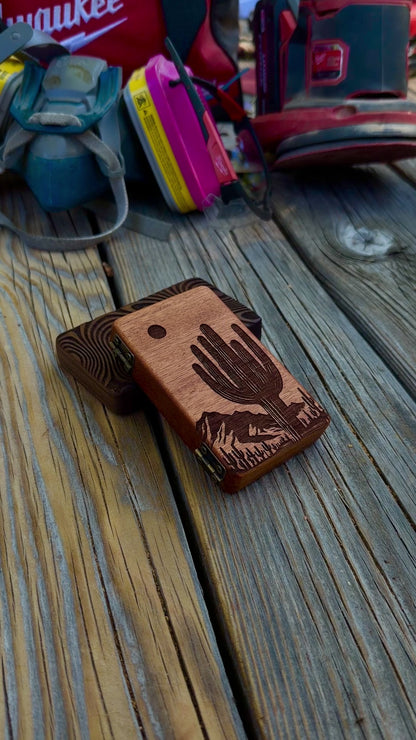 Western Sapele Wood Stash Case